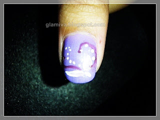 grey sakura purple batik flower nail art during workshop