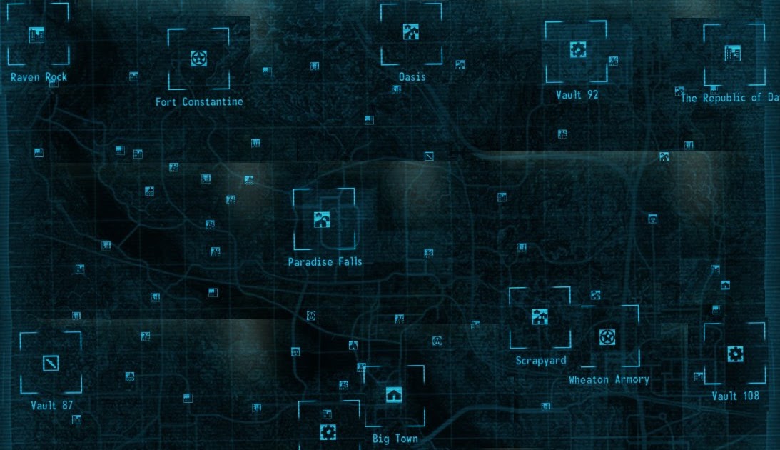 Fallout 3 Capital Wasteland NW Map Map for Xbox 360 by jekoln - GameFAQs