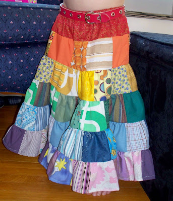 Peripheral Vision: peasant blouse and patchwork rainbow twirl skirt