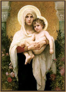 Mother Mary holding cute Child Jesus Christ drawing art pic