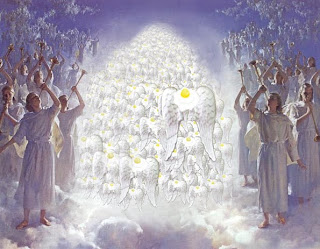 Angels singing while Jesus Christ second coming from god's heaven Christian religious spiritual image gallery free download