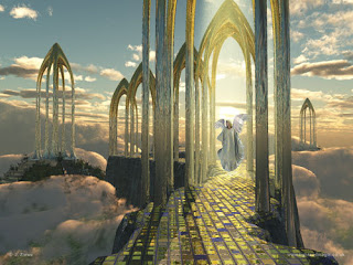 God's heaven Jesus Christ welcoming golden gates in the sky Christian religious pic download free