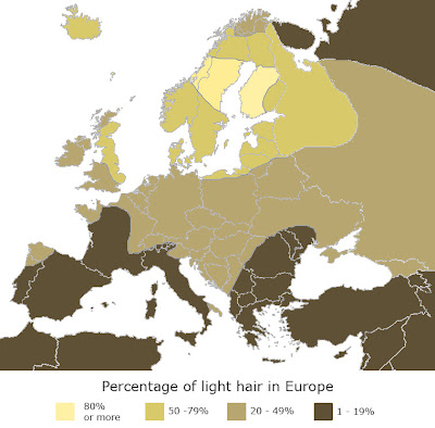 Mapa rubios de Europa