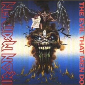 Portada Iron Maiden single the evil that men do