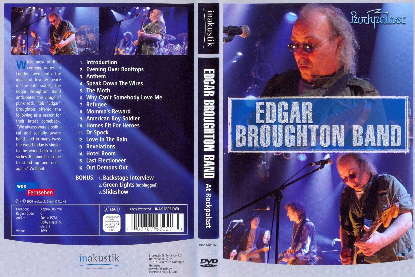 VENENOS DO VÍDEO EDGAR BROUGHTON BAND Live at Rockpalast 2006