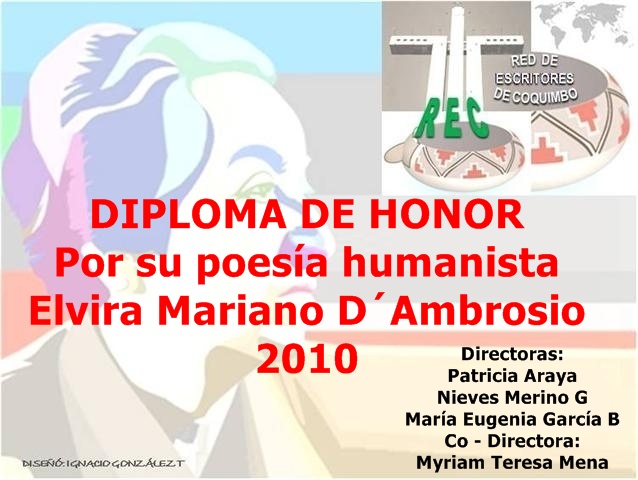 Diploma de Honor: Elvira Mariano D´Ambrosio