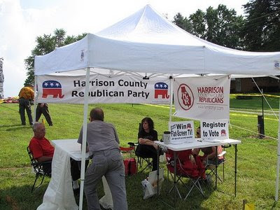Harrison County Republican booth at the 2009 Palmyra Fish Fry