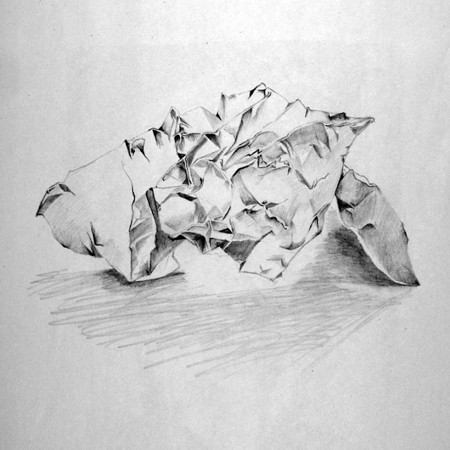 BYUH Drawing: Crumpled Paper Drawing