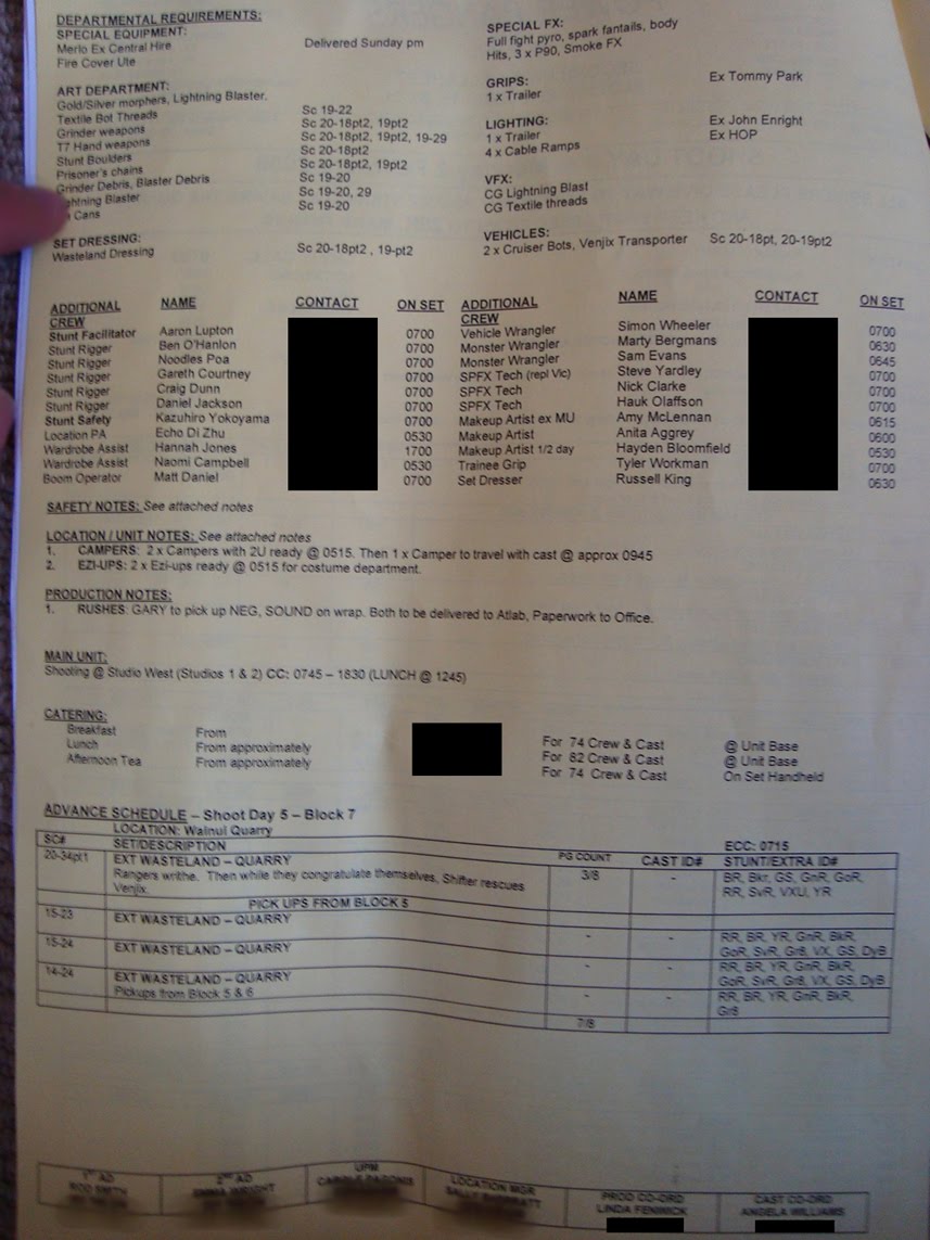 henshin grid power rangers rpm call sheets contact sheets echo images