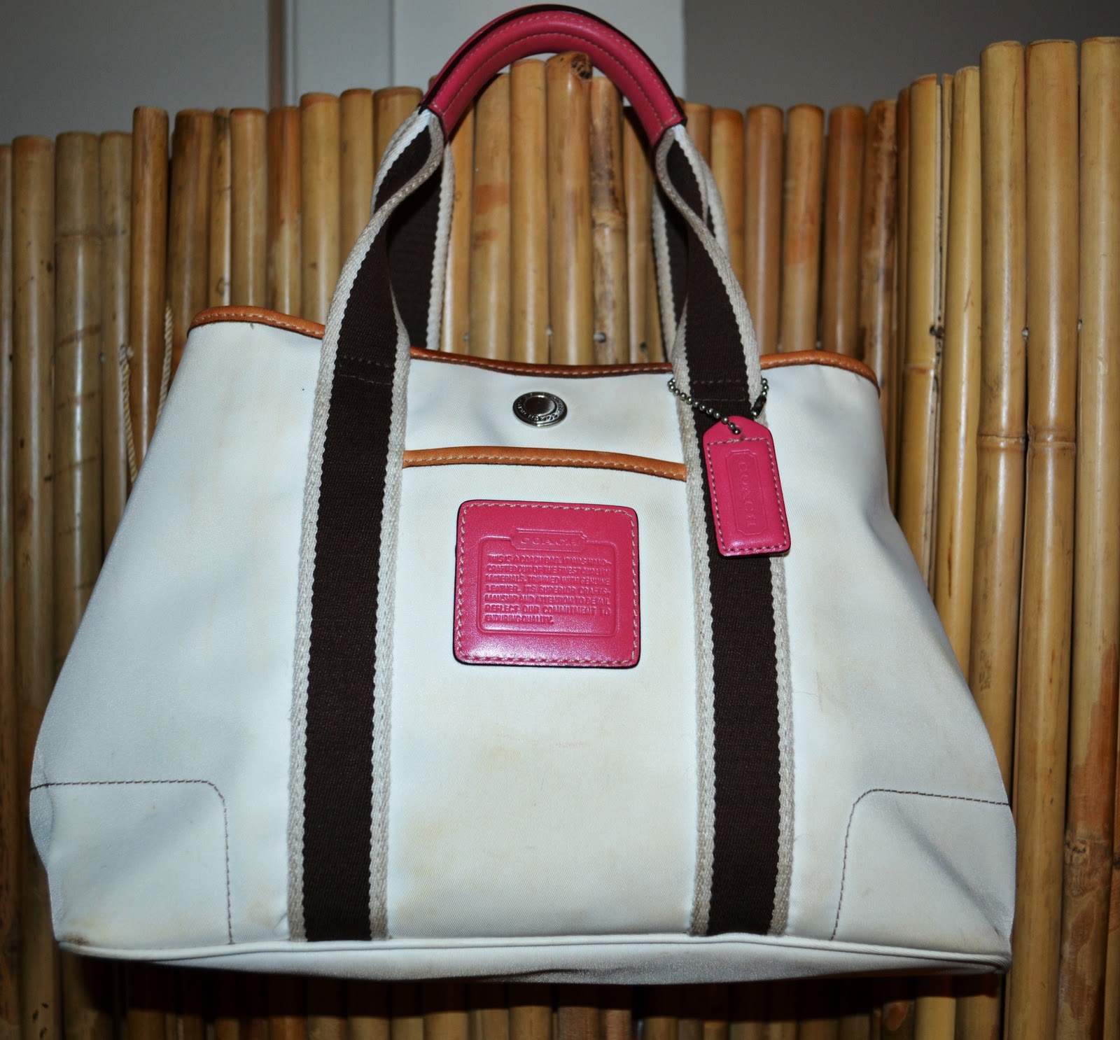 snow white coach tote