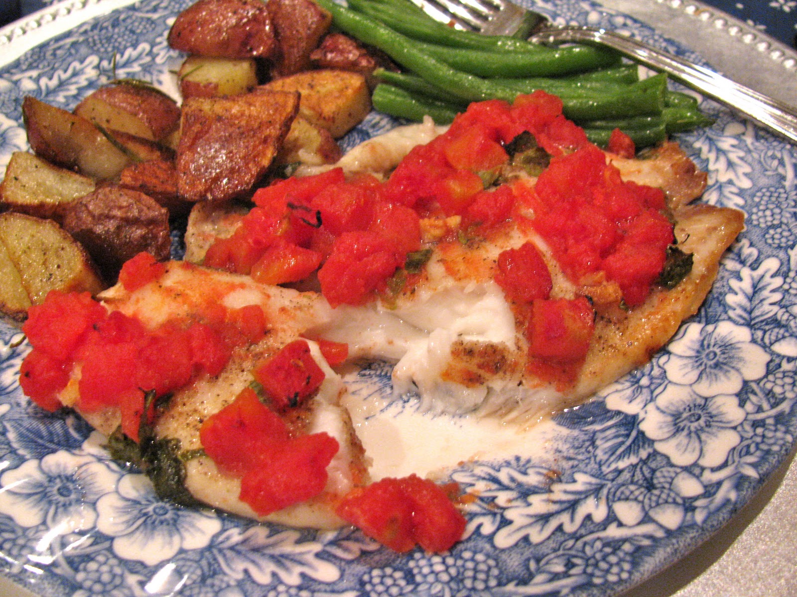 Rita&amp;#39;s Recipes: Baked Tilapia Caprese (with Tomato and Basil)