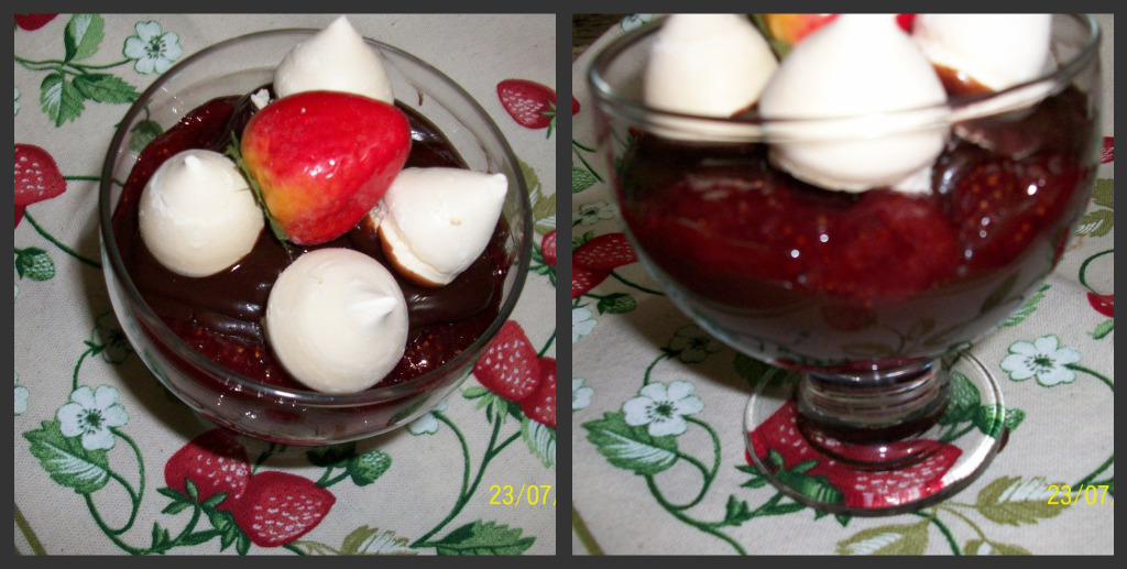 Truques e Quitutes by Léo: Geleia de morango com chocolate e suspiro