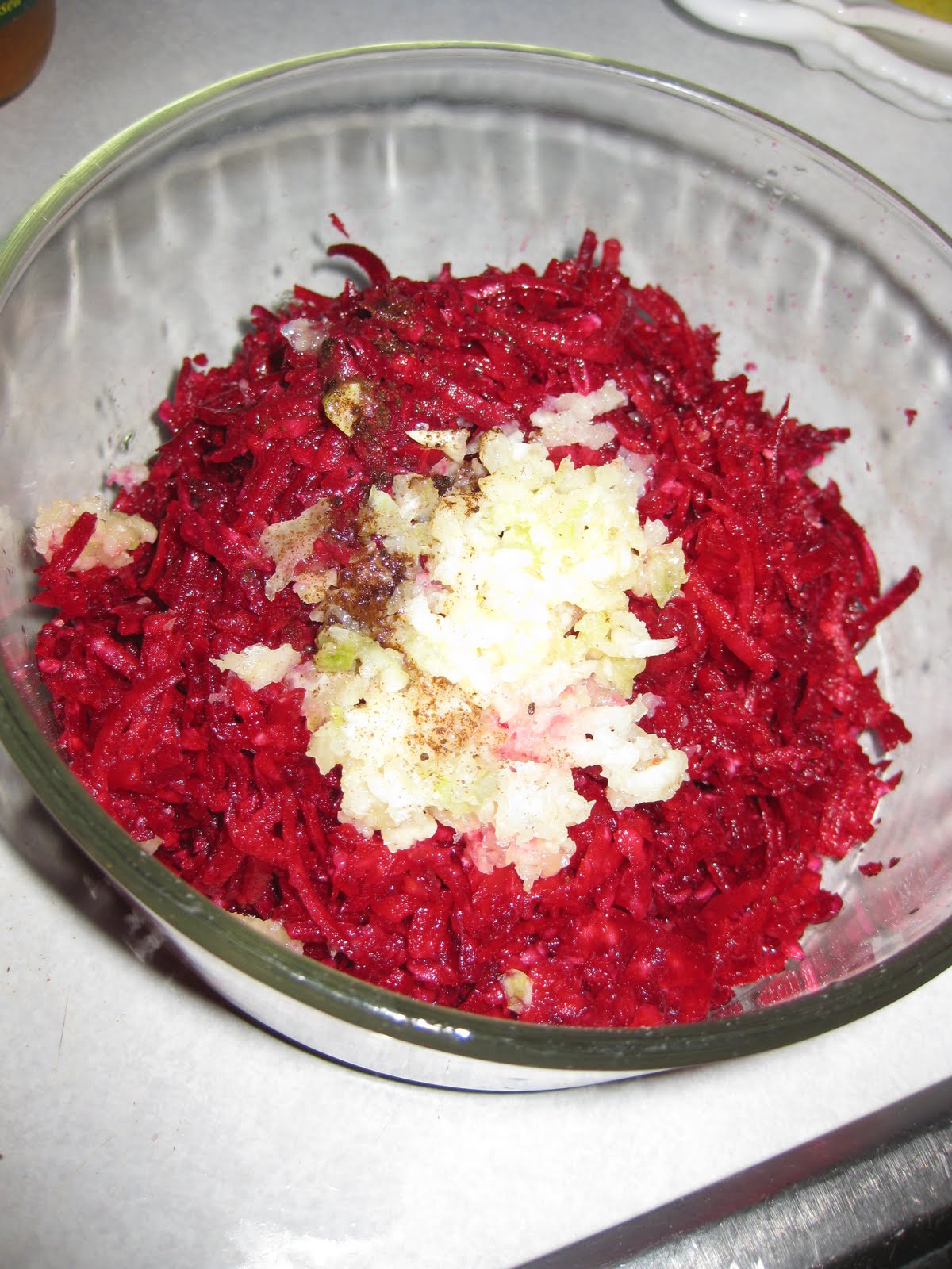 Raw Tidbits Dehydrating and Beets, Greens, Red, Yellow and Bulgar Salads