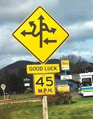 photo of a confusing roadsign
