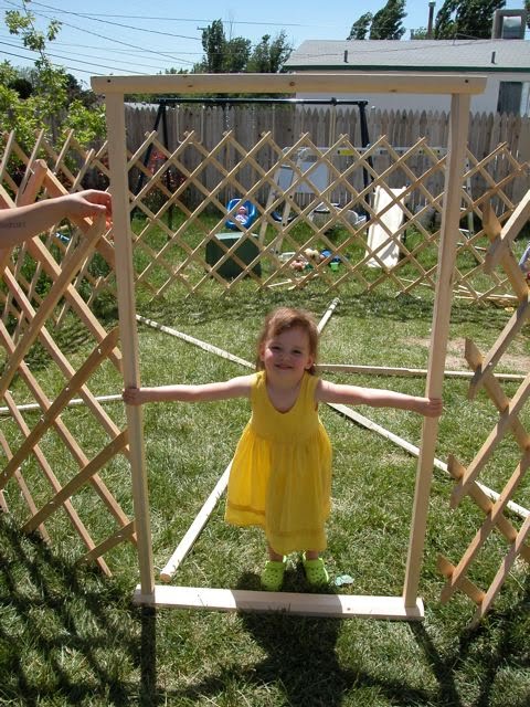Alma setting up the yurt