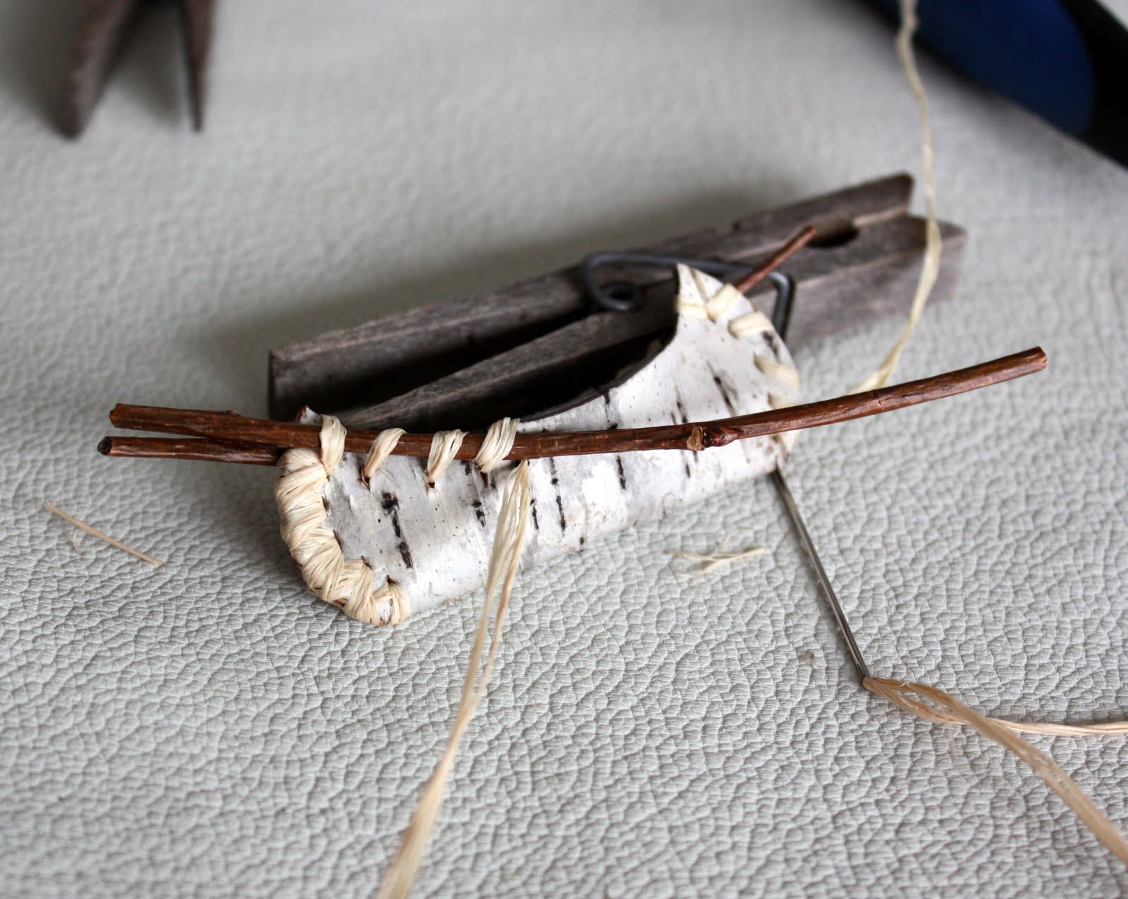  small knot at the end. Trim any excess twig and you have a canoe