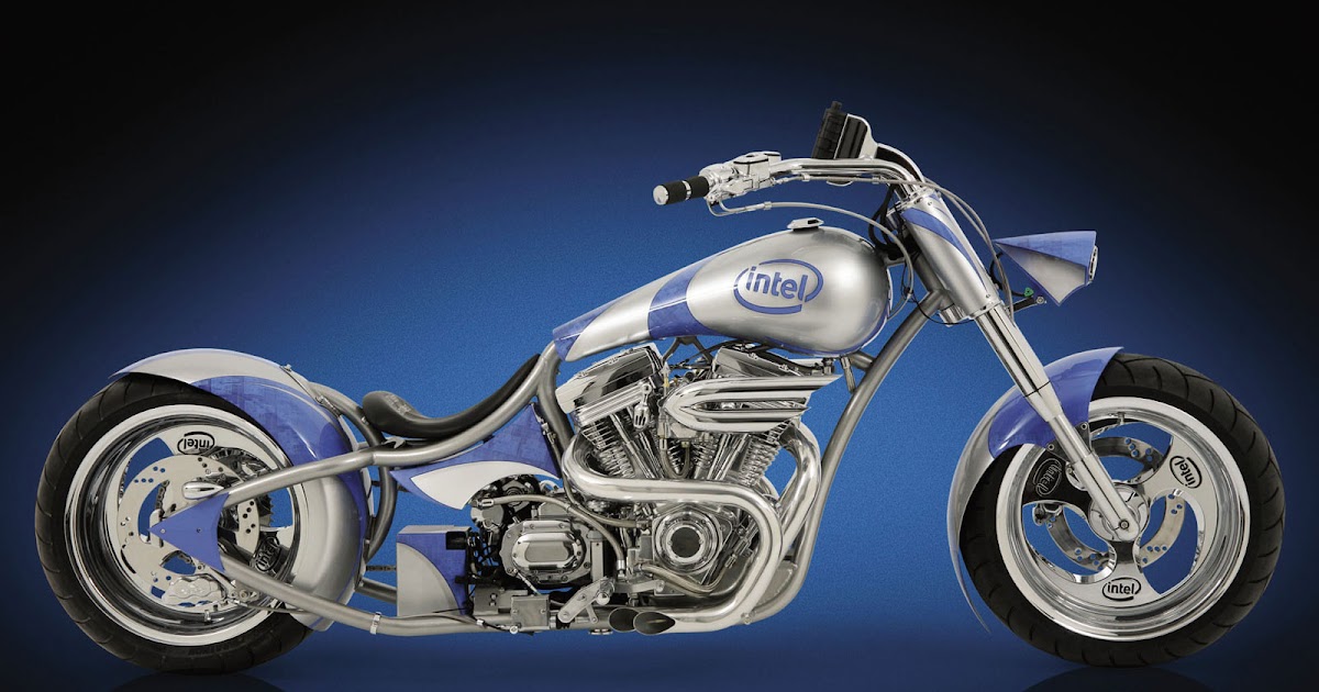 blue chopper motorcycle
