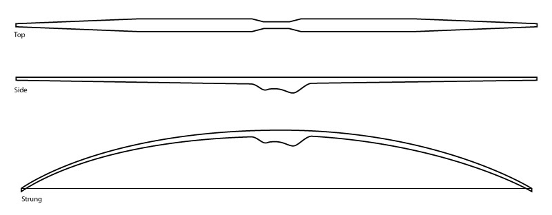 Tom Milner: Making a Yew Self Bow archery bow diagram 