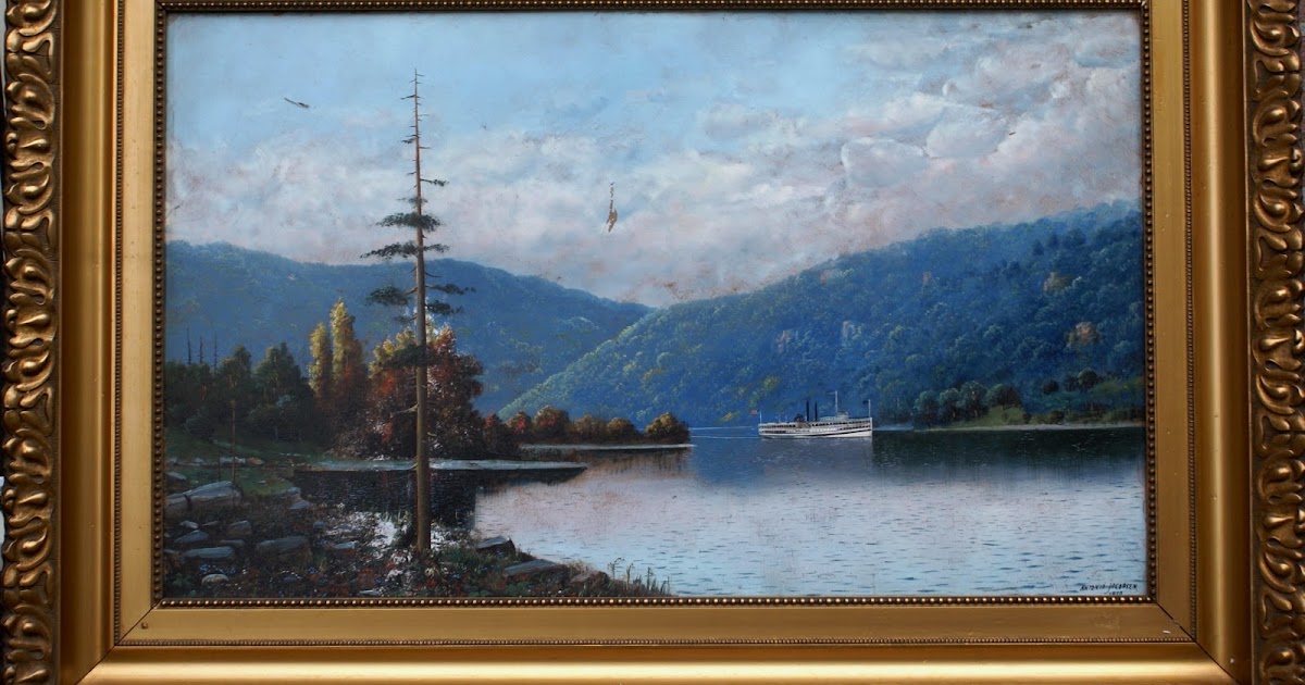 Antonio Jacobsen Painting with Frame