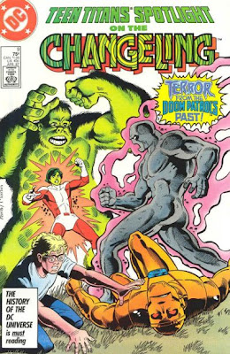 In this issue the Changeling fights Beast Boy and Robotman!
