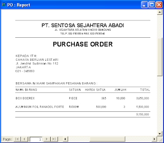Ilmu Software: Contoh Purchase Order