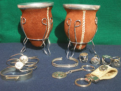 Pulseras y Traba para pañuelos de Alpaca