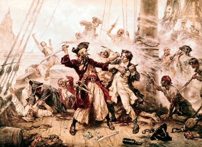 famous battle of caribbean pirates in 1715