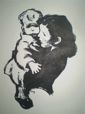 Max Lingner: Mutter und Kind, Pinsel und Tusche, Paris 1943, Handdrucke der Max-Lingner-Stiftung, 2009, Aufl. je 20 Stück, mit rücks. Stempel. Davon sind noch wenige Exemplare vorrätig.