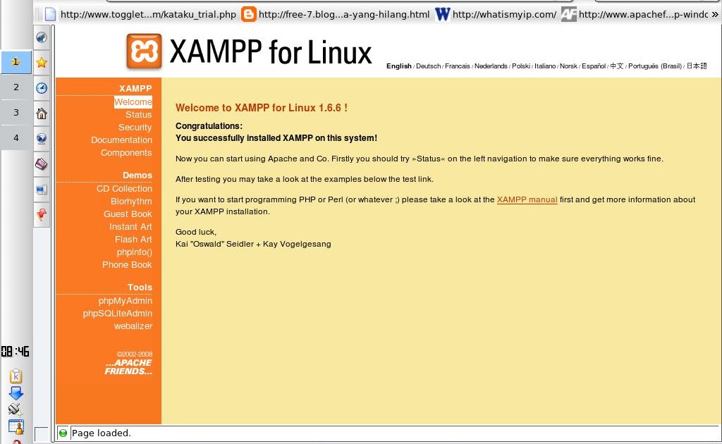Stat linux. Xampp linux.