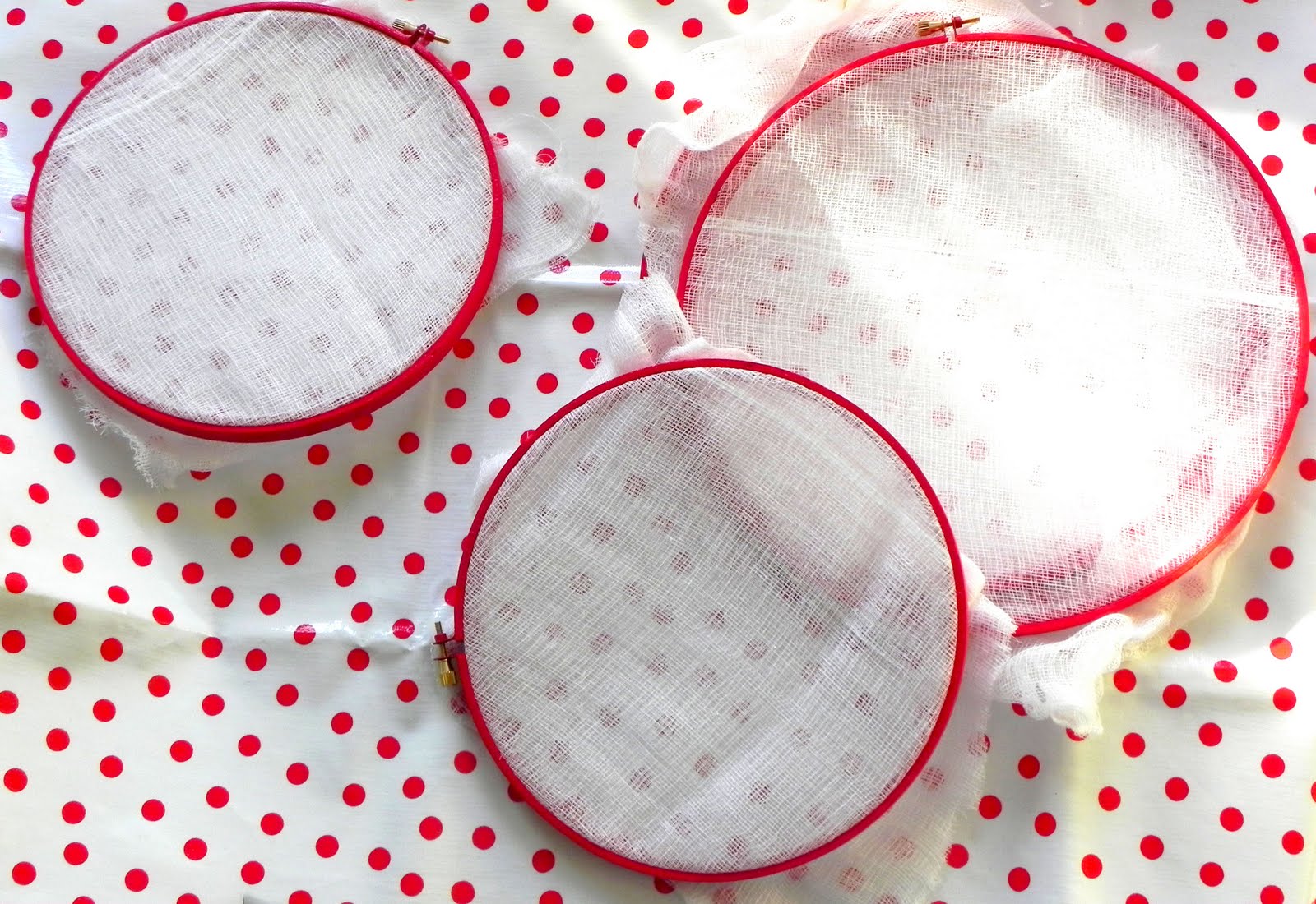 Pink Tea Embroidery Hoop Food Guards