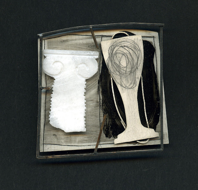 nº 1151, brooch 2007. silver, nickel silver, plastic, alabaster, graphit, acrylic painting.