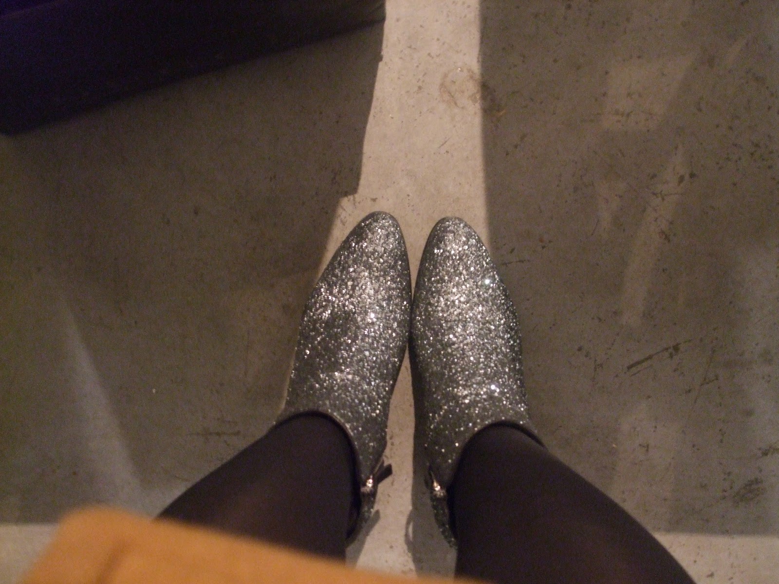 glitter high heel boots