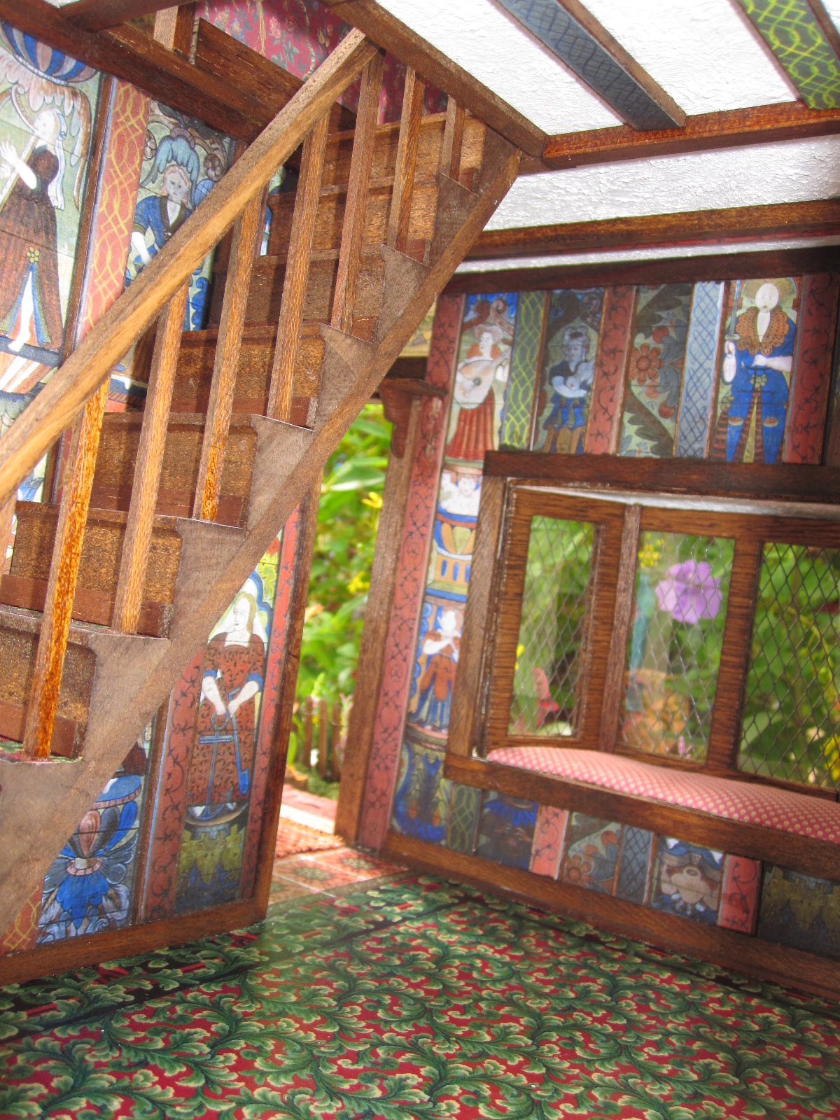 Quadro In Miniatura 1:12 – Tudor Garden Stroll – Cornice Dorata – Melody Jane Y162 - Foto 2