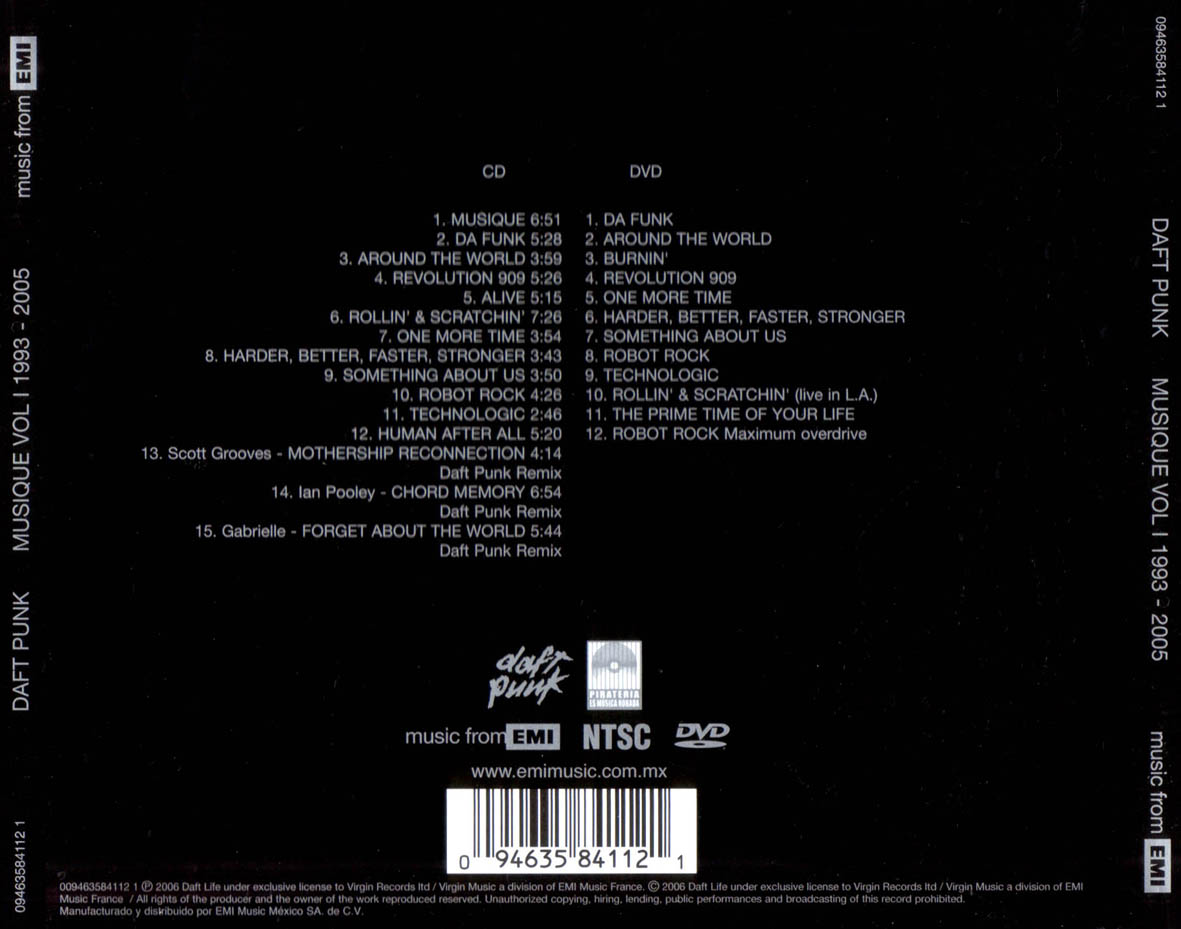 CARATULAS DE CD DE MUSICA: Daft Punk Musique Volume I 1993-2005 (2006)