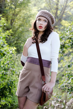 Wool mix hotpants,with elbow patch blouse.