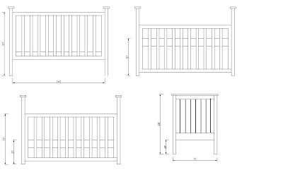 muebles de madera: comoda y cuna propuesta