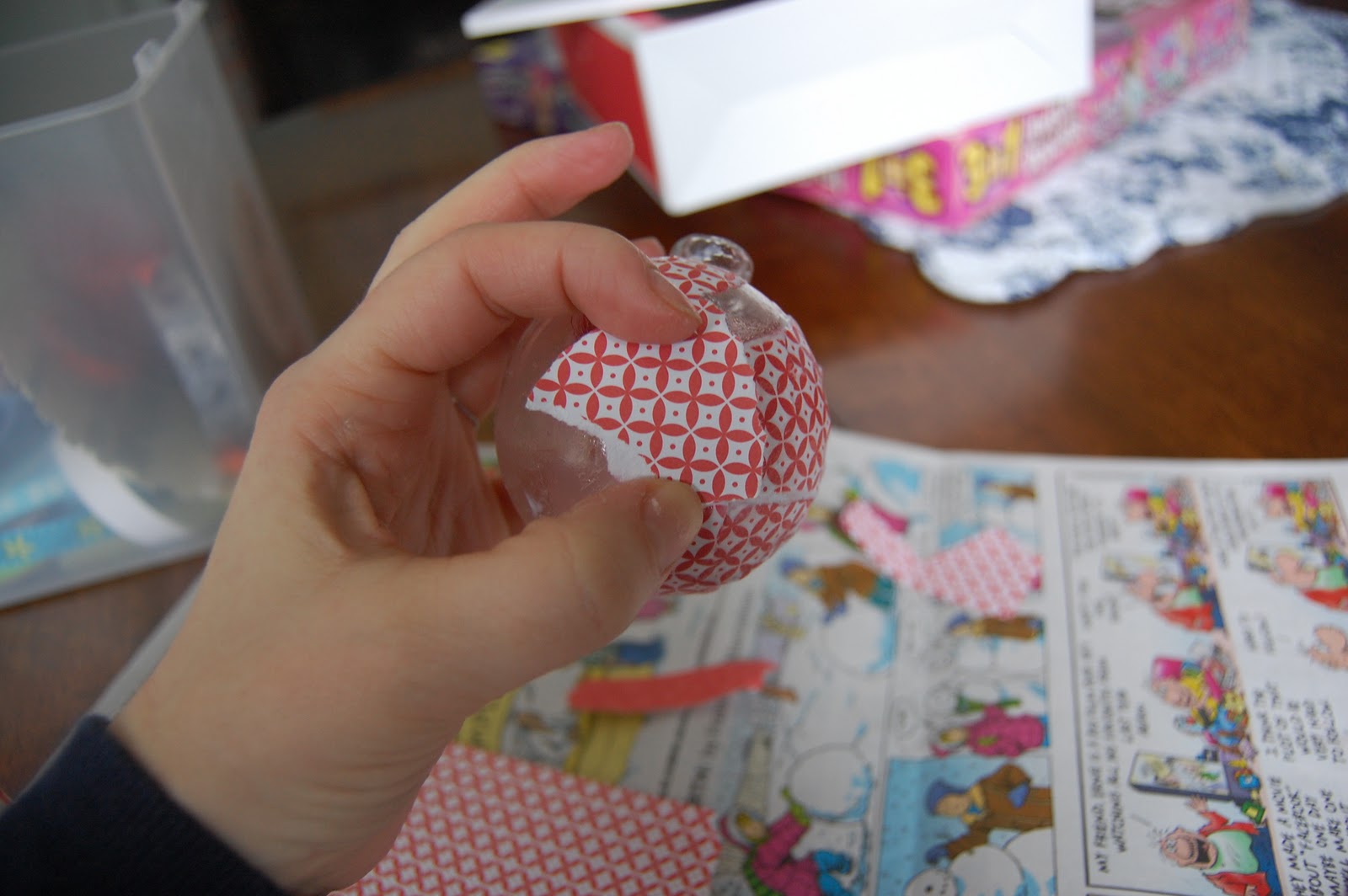 A Happy Heart Blog Naptime Craft Decoupage Glass Ornament Tutorial