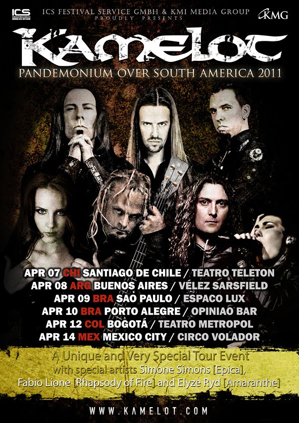 Kamelot confira as datas da tour pela América do Sul!