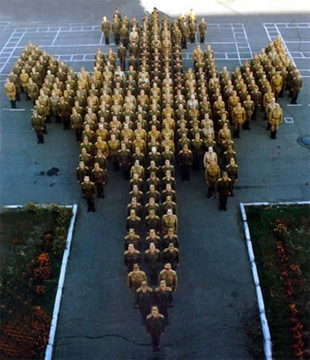 mass human formation pictures