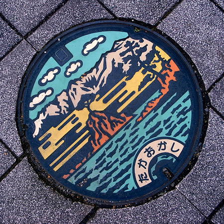designer manhole cover art