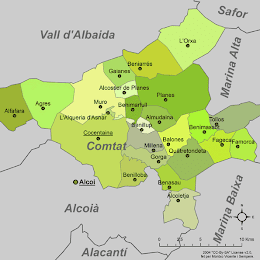 Mapa de "El Comtat"