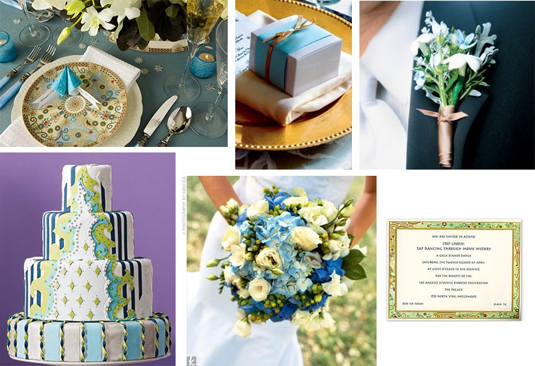 Muse Board Eclectic Blue Gold Green Wedding