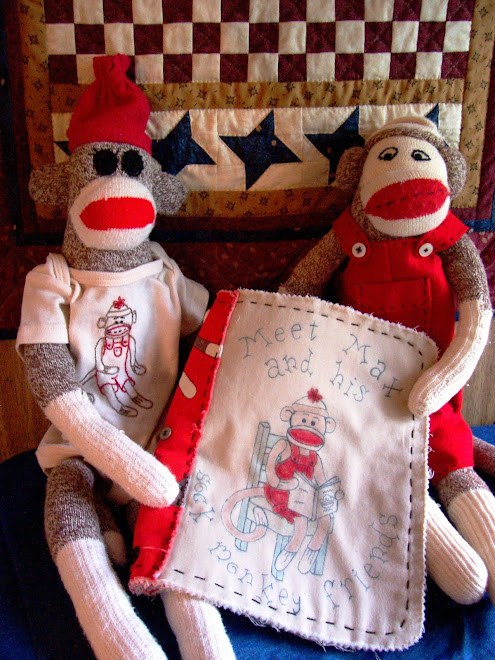 cover for sock monkey fabric coloring book