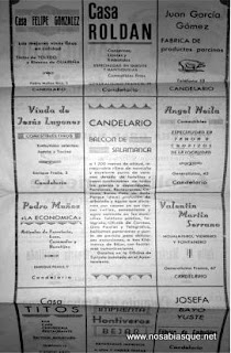 Propaganda fiestas 1954 de Candelario