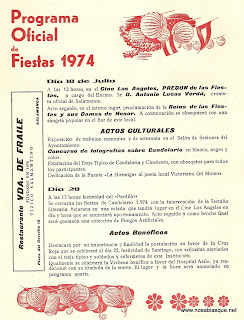 programa de fiestas 1974Culturales  de Candelario Salamanca