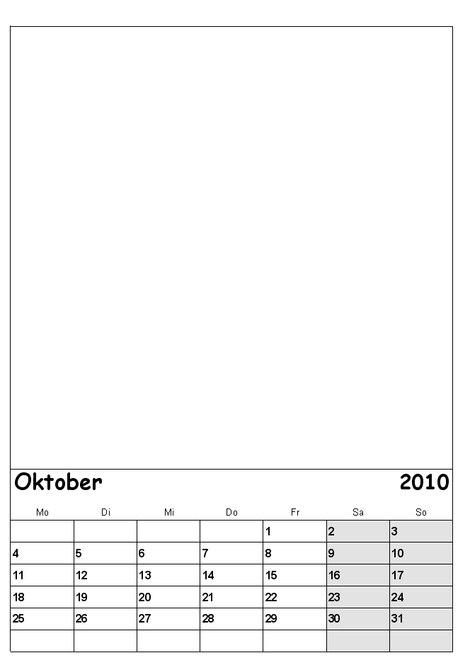 Phil's Extended Memory: Excel Kalendervorlage