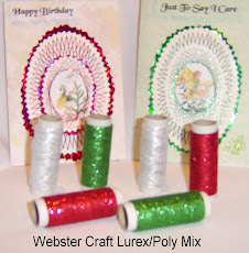 NEW and only from Webster Craft. Lurex/Poly mix thread