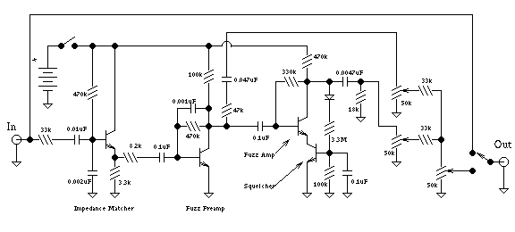 GuitarTech: Maestro Fuzz Guitar Effect Schematic