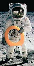 Astronaut on the Moon with Toilet Seat