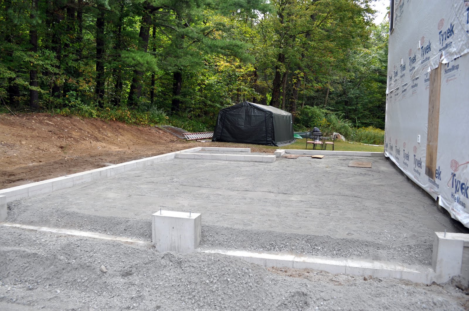 The Grange House Garage Foundation and Slab Finished